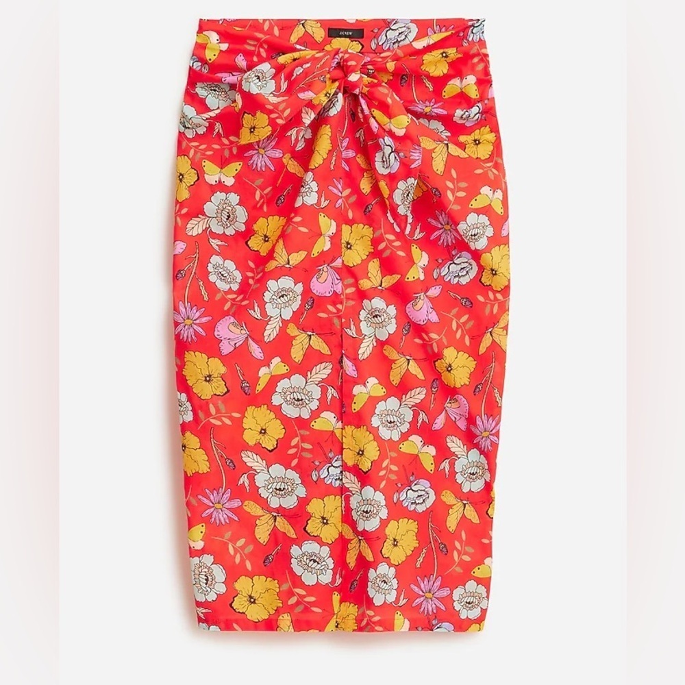 Dauphinette X J. Crew Vibrant Floral Sarong in Red and Yellow